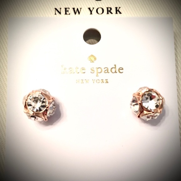 Kate Spade Rose Gold & Clear Studs - Picture 2 of 4